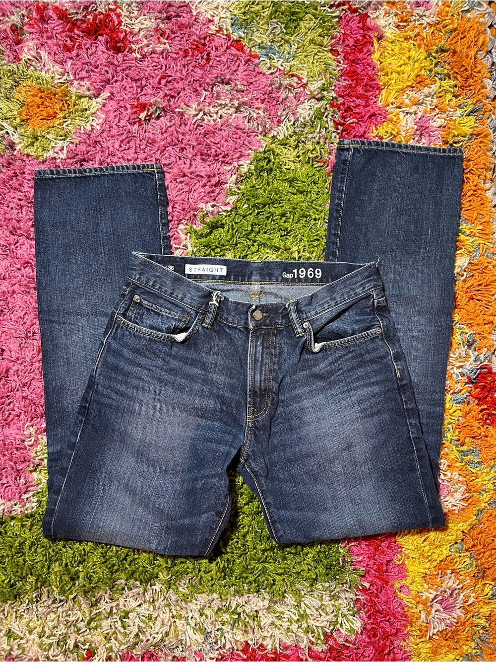GAP Men's Bootcut Jeans in Dark Blue Wash